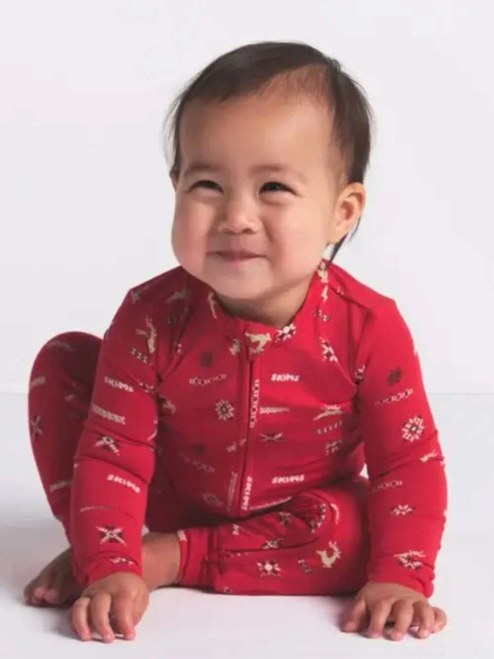 NEW SKIMS Sleep Baby Onesie Cranberry Vintage Deer 18 Months NWT